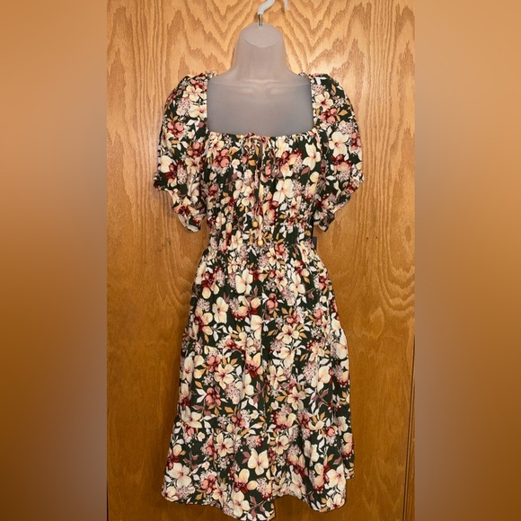 Liberty Love Dresses & Skirts - Liberty Love Cottagecore Floral Babydoll Puff Sleeve Mini Dress Square Neck XL